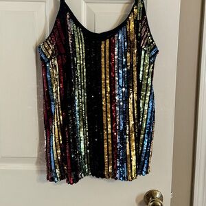 Torrid Sophie swing cami multi color sequins tank
